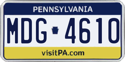PA license plate MDG4610