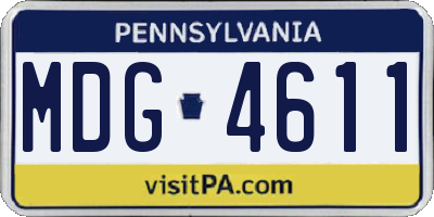 PA license plate MDG4611