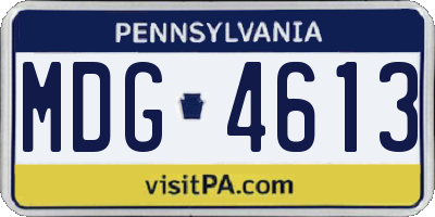 PA license plate MDG4613