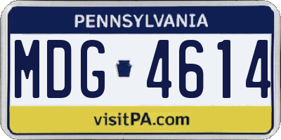 PA license plate MDG4614