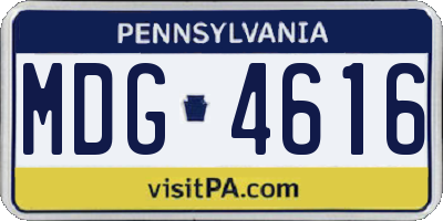 PA license plate MDG4616