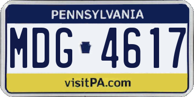 PA license plate MDG4617