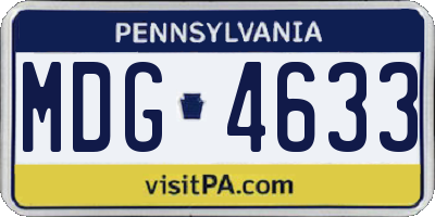 PA license plate MDG4633