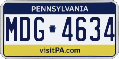 PA license plate MDG4634