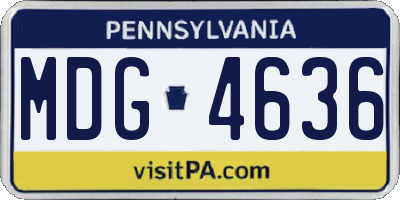 PA license plate MDG4636