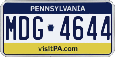 PA license plate MDG4644
