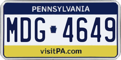 PA license plate MDG4649