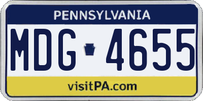 PA license plate MDG4655