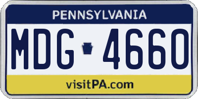 PA license plate MDG4660