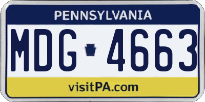 PA license plate MDG4663