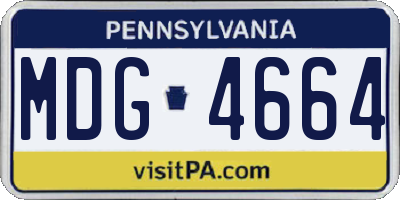 PA license plate MDG4664