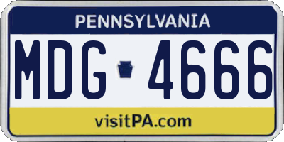 PA license plate MDG4666