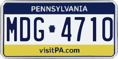 PA license plate MDG4710