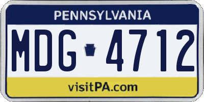 PA license plate MDG4712