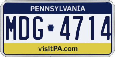 PA license plate MDG4714