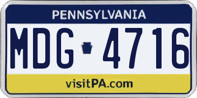 PA license plate MDG4716