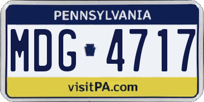 PA license plate MDG4717