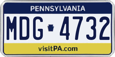PA license plate MDG4732