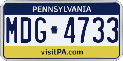 PA license plate MDG4733