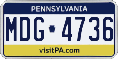 PA license plate MDG4736