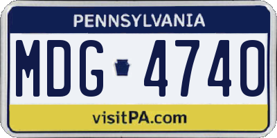 PA license plate MDG4740