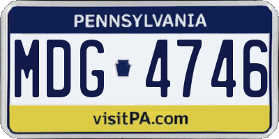 PA license plate MDG4746