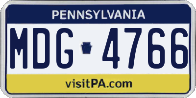 PA license plate MDG4766