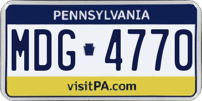 PA license plate MDG4770