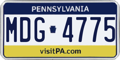 PA license plate MDG4775