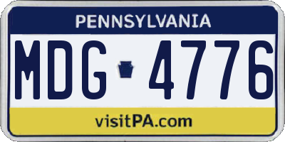 PA license plate MDG4776