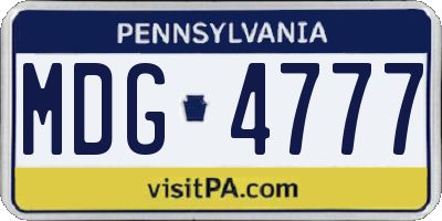 PA license plate MDG4777