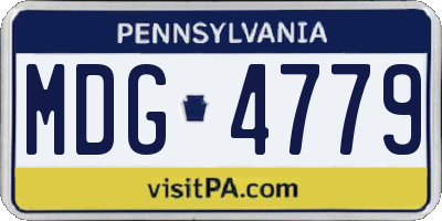 PA license plate MDG4779