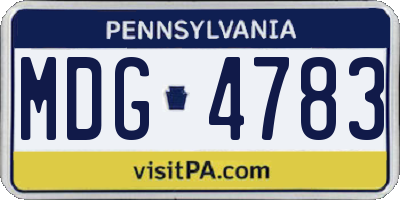 PA license plate MDG4783