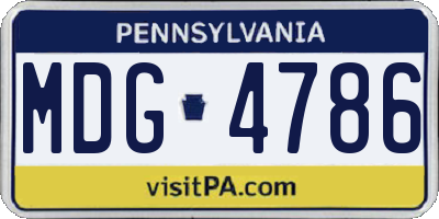 PA license plate MDG4786