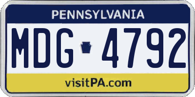 PA license plate MDG4792