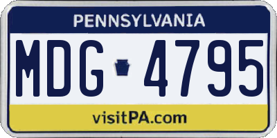 PA license plate MDG4795