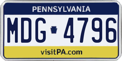 PA license plate MDG4796