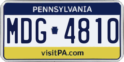 PA license plate MDG4810