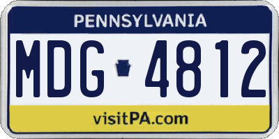 PA license plate MDG4812