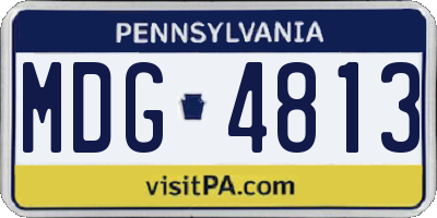 PA license plate MDG4813