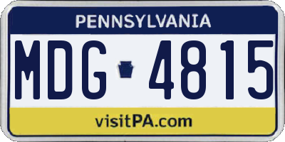 PA license plate MDG4815