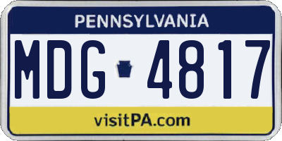 PA license plate MDG4817