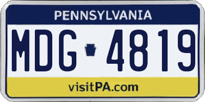PA license plate MDG4819