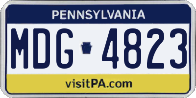 PA license plate MDG4823
