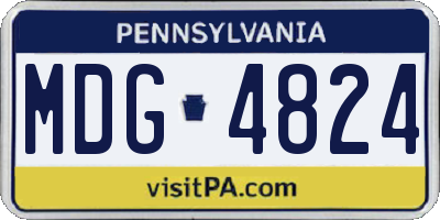 PA license plate MDG4824