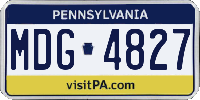 PA license plate MDG4827