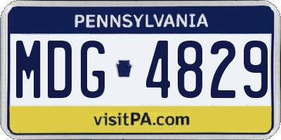 PA license plate MDG4829