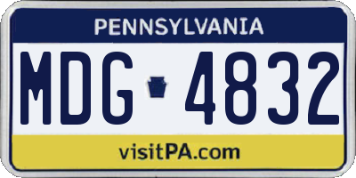 PA license plate MDG4832