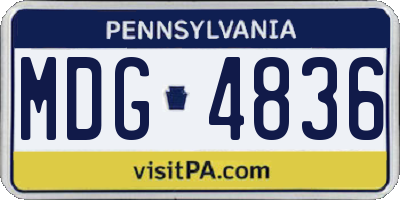 PA license plate MDG4836