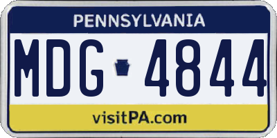 PA license plate MDG4844